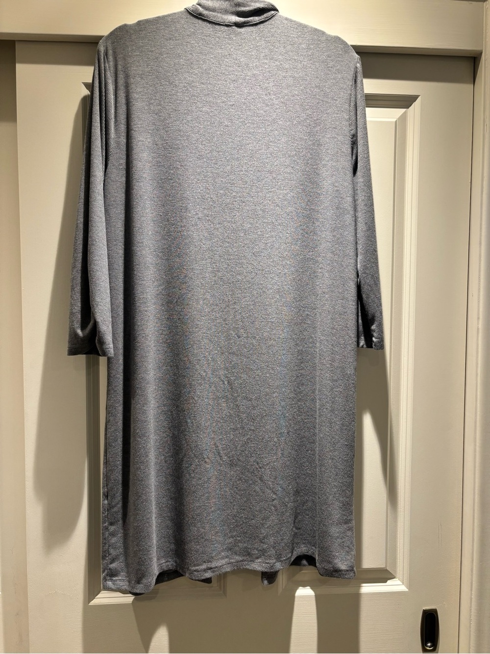 Soma Ribbed Gray Open-Front Cardigan - Picture 5 of 10